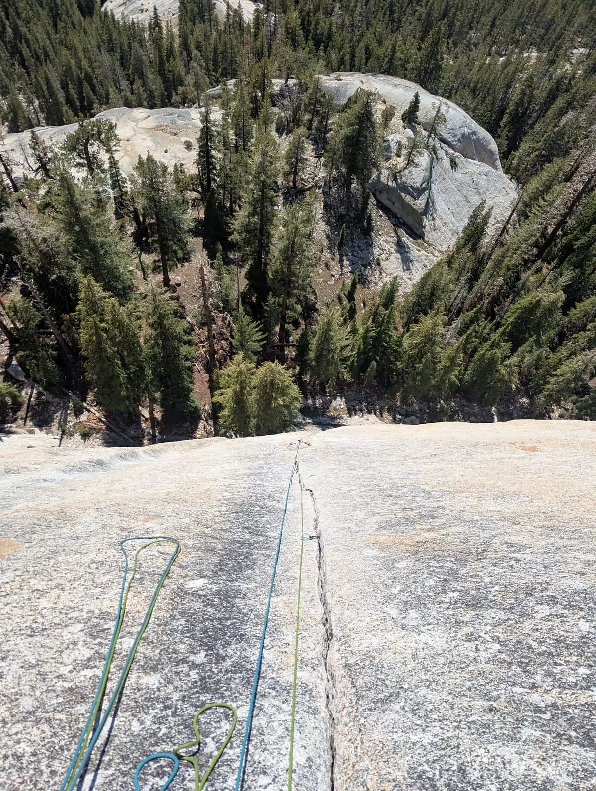 crack claiming in tuolomne meadows, yosemite