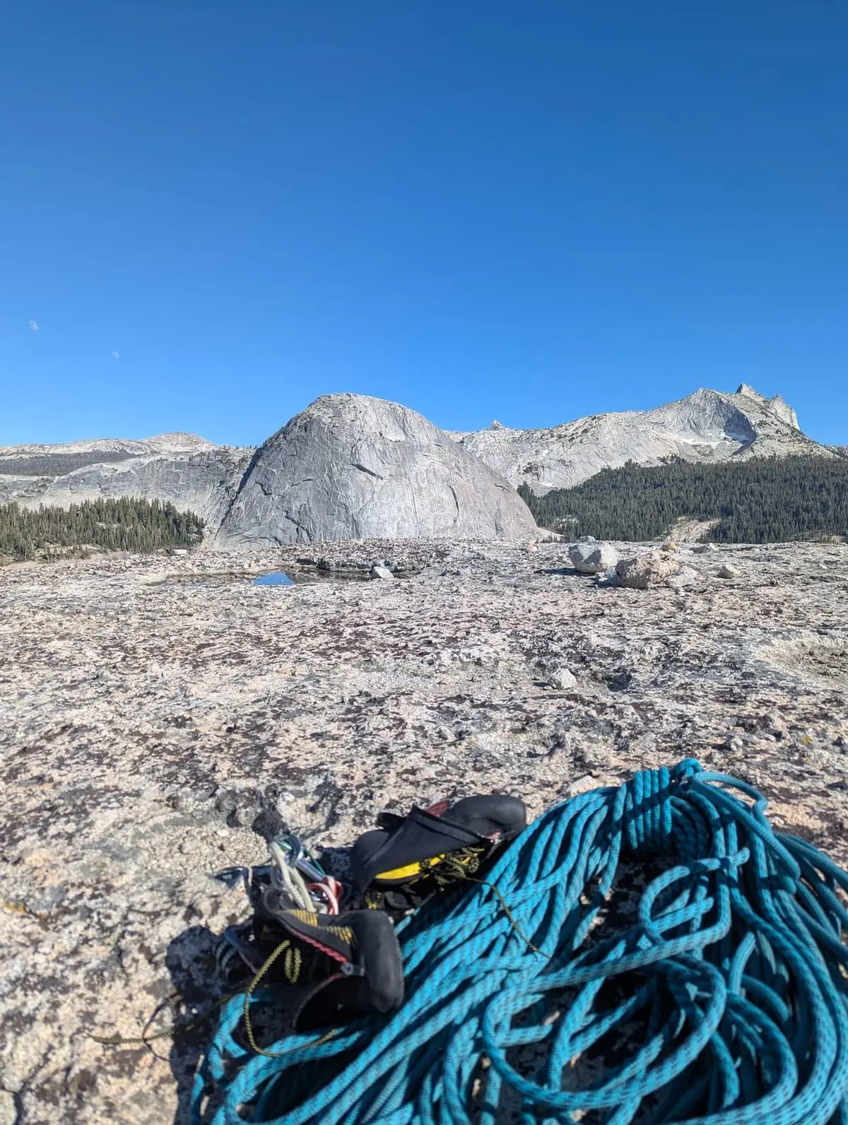 Image of equipment while climbing in tuolomne meadows, yosemite