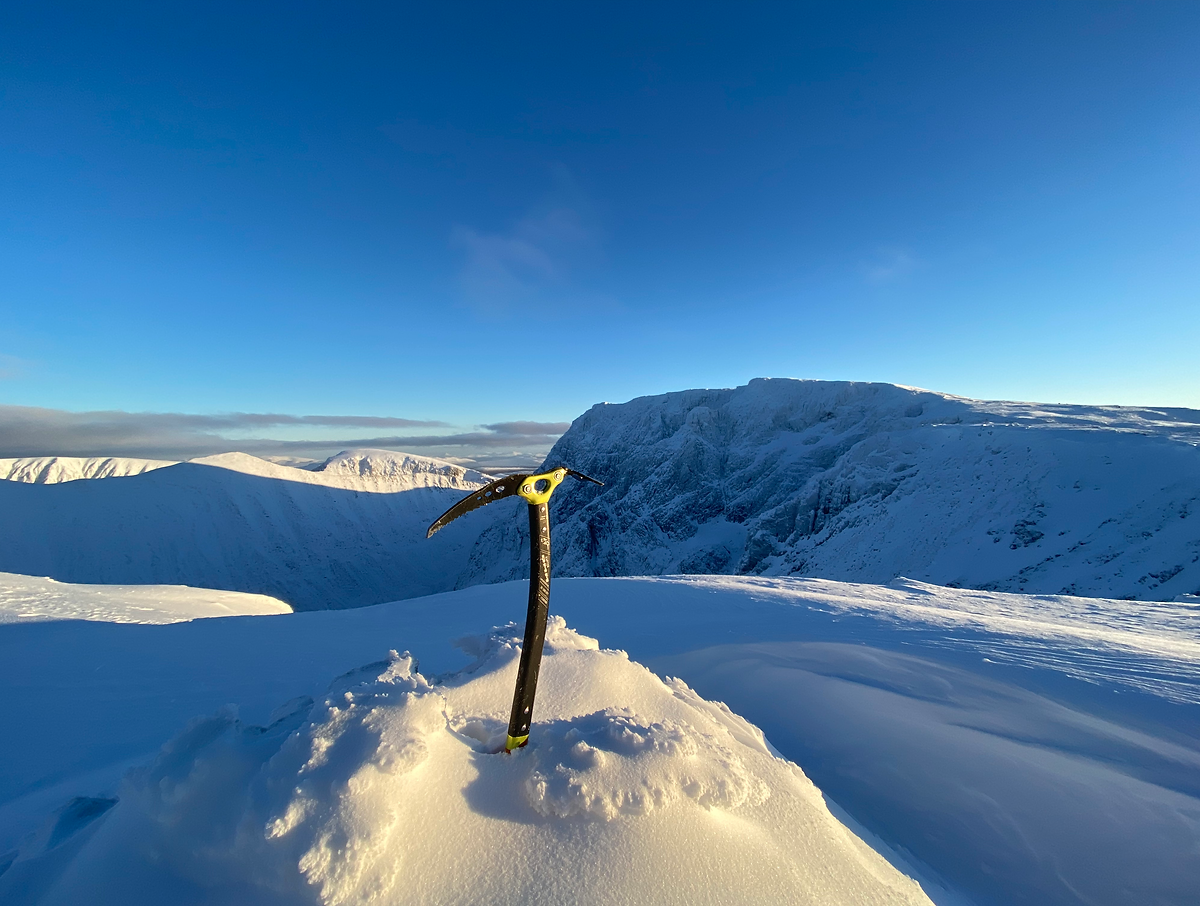 Topping out of Ledge route on Ben Nevis